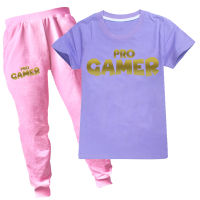 PRO GAMER Boys กางเกงจ็อกกิ้งชุดเสื้อแขนสั้นสำหรับเด็กหญิงเสื้อยืดยาวกางเกงชุดออกกำลังกายสำหรับทั้งหญิงและชายแขนสั้นเสื้อยืด + กางเกง598เสื้อผ้าเด็กฤดูร้อนสบายๆแฟชั่นชุด