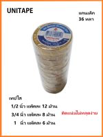 เทปใส ยี่ห้อ UNITAPE แกนเล็ก ขนาด1/2นิ้ว , 3/4นิ้ว , 1นิ้ว