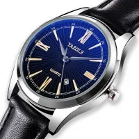 {Miracle Watch Store} YAZOLE ชาย39; S นาฬิกาหรูหรานาฬิกาแบรนด์ชั้นนำแฟชั่นกันน้ำสำหรับนักธุรกิจชายนาฬิกาหนังบุรุษ