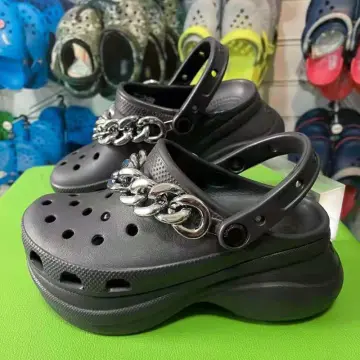 Crocs with best sale chains white