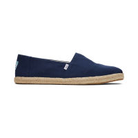 TOMS รองเท้าลำลองผู้ชาย สลิปออน รุ่น Alpargata Rope Navy Recycled Cotton Slubby Woven (CB) รองเท้าลิขสิทธิ์แท้