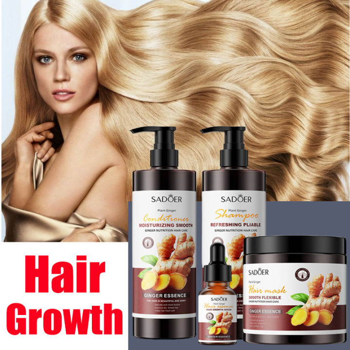 Hair Growth Set 7 Days Ginger Hair Growth Products Natural Anti Hair Loss  Prevent Baldness Treatment Fast Growing Nourish Dry Damaged Hair Care（30ml Hair  Growth Spray + 500ml Shampoo + 500ml Conditioner +