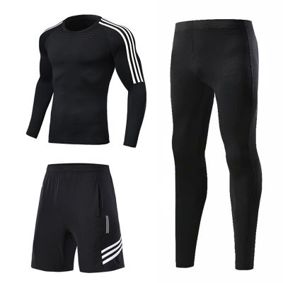 Mens Sportswear Compression Men Suit Quick-Drying Sports Training Suit Gym Jogging Running Clothes Tight Fitness Sportswear