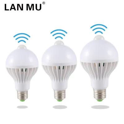 LAN MU LED PIR Motion Sensor Lamp 5w Led Bulb E27 7w 9w Auto Smart Led PIR Infrared Body Lamp With The Motion Sensor Lights