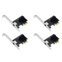 2X PCI Express Network Card 2.5Gbps Gigabit Ethernet PCIE Network Card LAN Adapter 1 Port RJ45 for I225V Chips for Desktop