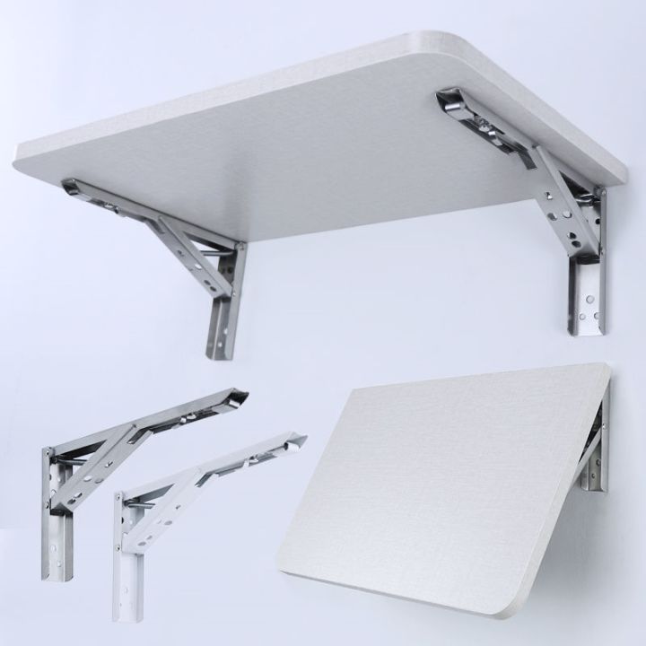2pcs-8-14-inch-stainless-steel-triangle-folding-angle-bracket-heavy-support-adjustable-wall-mounted-bench-table-shelf-bracket