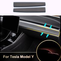 For Tesla Model 3/Y Dashboard Cover 2017-2021 Car Door Trim Center Console Carbon Fiber Trim Accessories ABS Stickers Accessorie