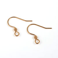 20pc Ion Plating(IP) 304 Stainless Steel Earring Hook Findings with Horizontal Loop Golden 18x16x0.8mm Hole: 2.5mm