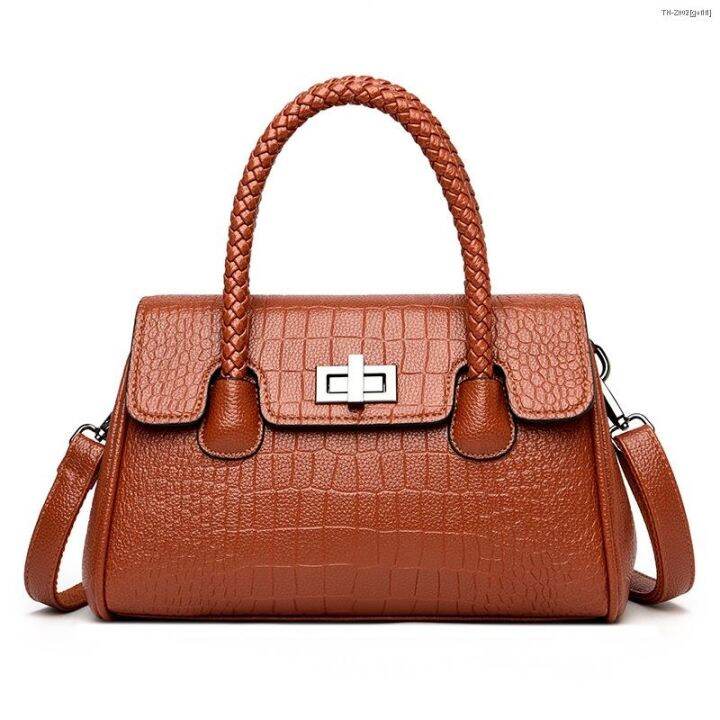 handbag-branded-หนังนิ่มลายจระเข้กระเป๋าแฟชั่นสไตล์ยุโรปและอเมริกาใหม่เรียบง่ายแม่กระเป๋าผู้หญิงวัยกลางคนกระเป๋าสะพายกระเป๋า-messenger