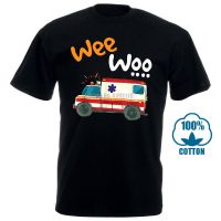 New products are best-selling all-match Wee Woo Ambulance T-Shirt mens Hip Hop style T shirt cotton tops Valentines Day gift