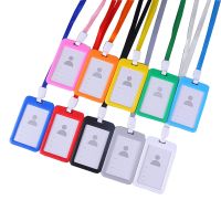 Plastic Work Card with Lanyard Holder ID Work Card Bus Card Holder Bags Case Cover Identity Business Credit Card Holder Bag Case