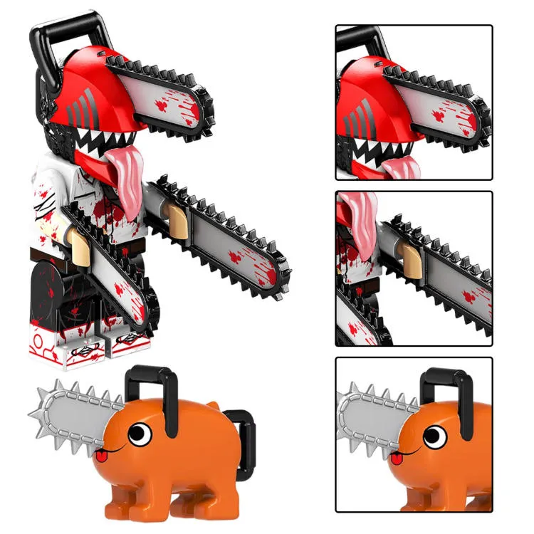 KT1067 Chainsaw Man WM6159 Anime Cartoon Pochita Denji Power Bomb Reze Mini  Action Toy Figures Building Blocks Assembl Toys Gift