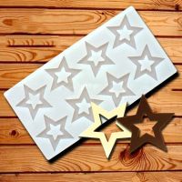 Star Shape Chocolate Stencil Mold Hollow Out Stars Transfer Sheet Cake Decorating Silicone Mould Baking