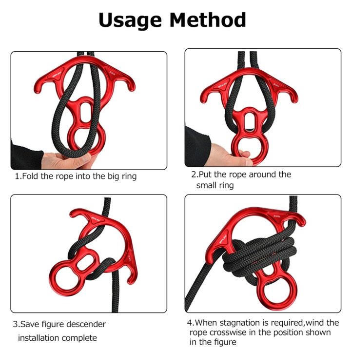 ขายดี-egxtrb-sanlike-อุปกรณ์กู้ภัยปีนผาอะลูมินัมอัลลอย8เชือกคำ-50kn-อุปกรณ์บีเลย์โรยตัวสำหรับปืนไต่เขา