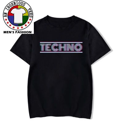 Techno T-Shirt Funny Dj Music Underground Rave Men Fashion Camisas Hombre O-Neck Cotton Print Rock Top T Shirt