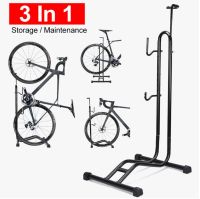 Bicycle Floor Parking Rack Stand 3-in-1 For Mountain Road Bike Indoor Garage Storage Repair Maintenance Holder