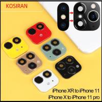 KONSIRAN อัพเกรดโทรศัพท์ รองรับแฟลช มือถือ ป้องกันหน้าจอ สำหรับ iPhone XR X ถึง iPhone 11 Pro Max สติกเกอร์เลนส์กล้องปลอม วินาทีเปลี่ยน ปกกรณี