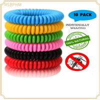 RSBPHM 10 Pack ปลอดภัย อยู่ยั้งยืนยง กันน้ำ แถบป้องกันแมลง สร้อยข้อมือกันยุง อุปกรณ์ตั้งแคมป์ การควบคุมศัตรูพืช