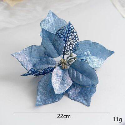 【cw】 1pcs 22cmFlowers XmasWreaths Fake Flowers OrnamentsChristmasForNew Year Gifts Navidad 2023 【hot】