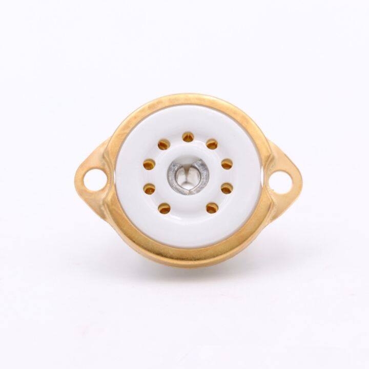 10-pcs-chassis-mount-9pin-ceramic-vacuum-tube-socket-base-for-12ax7-ef86-6922-el84-6dj8-12au7-12at7-hifi-audio-guitar-tube-amp