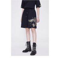 ZHIK Boy London 2023 Summer new fashion street style crystal eagle pattern gilding craft couple shorts