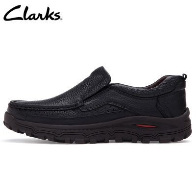 Clarks_ บุรุษลําลอง Un Trail Way มะฮอกกานี Oily Slip on Leather Shoes