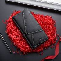 New Men Wallet Soild Color Retro Long Clutch Bag Leather Business Card Holder Coin Purse Money Clip with Jeep Letter Luxury Bag