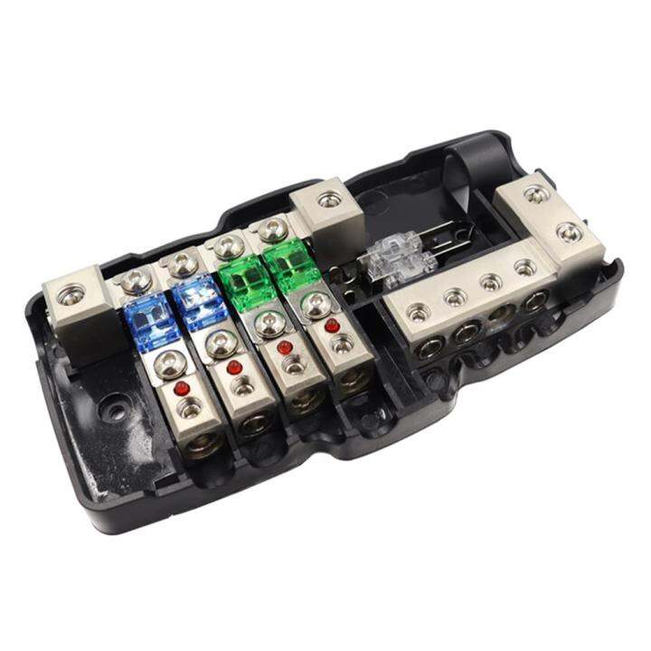 Camper Car Audio Multifunction Fuse Box With Led Lamp Anl Fuse 0/4GA In