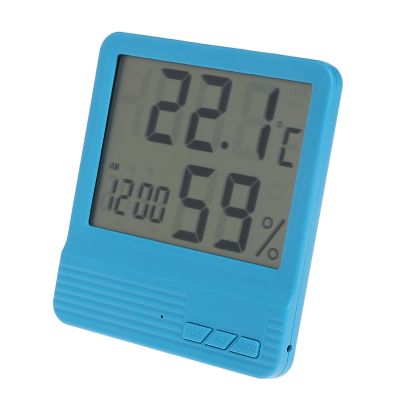 ดิจิตอลจอแอลซีดีเครื่องวัดอุณหภูมิความชื้นอุณหภูมิความชื้นเมตรนาฬิกาปลุกในร่ม