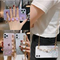 Luxury 3D Glitter Bling Love สร้อยข้อมือรูปหัวใจเคสสำหรับ Samsung A22 A82 A32 4G A02 A52 A72 A12 A42 A71 A51 A21S A31 A41 A81 A91 A10S A20S M02 M10 A10 A6 A8 2018 A7 2018 A9 2018 J4 j6 2019โทรศัพท์