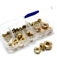 【CW】 m3 m4 m5 m6 m8 m10 H62 Brass Nuts Kit Metric Thread Hex Nut B004