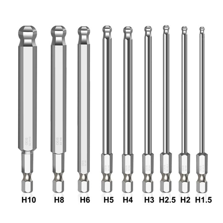 บอลท้ายหัวไขควงหกเหลี่ยมเมตริก-hex-บิตยาว65มมไขควงแม่เหล็กบิตไขควงชนิดทนทานบิต