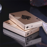 ZZOOI Metal Playing Cards Lighter Green Flame Poker Lighter Novel Lighter Poker Jet Torch Butane Metal Windproof Lighter Mens Gift