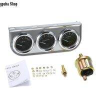 gpuha Shop 52MM Oil Pressure Celsius Water Temperature Gauge Voltmeter Chrome 3 in 1 Gauge Kit Car Motorcycle Meter