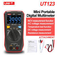 UNI-T UT123 Mini แบบพกพามัลติมิเตอร์แบบดิจิตอลในครัวเรือนขนาดกระเป๋า Multi-Tester AC DC แรงดันไฟฟ้าตัวต้านทาน NCV Function