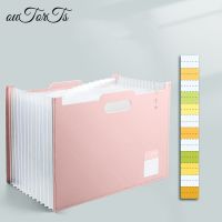 【Study the folder well】 โฟลเดอร์แฟ้มโต๊ะง่ายเอกสารกระดาษออแกไนเซอร์จัดเก็บข้อมูลผู้ถือหลายขยายกล่องโรงเรียนสำนักงานเครื่องเขียน13กระเป๋า