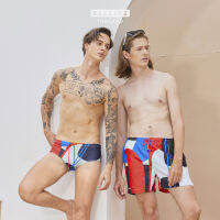 กางเกงว่ายน้ำคู่กับกางเกงเซิร์ฟขาสั้น Swimwear and Trunks Baleine Couple : Binding