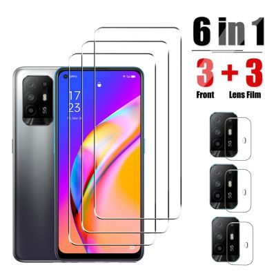 hot【DT】 6in1 Tempered Glass Oppo A94 5G A53 A54 A74 Protector Back Film on glass