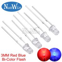 ☃♙♨ 50pcs/lot 3MM Flash Red Blue Bi-Color Light-Emitting-Diode Automatic Flashing LED Control Blinking Diode DIY