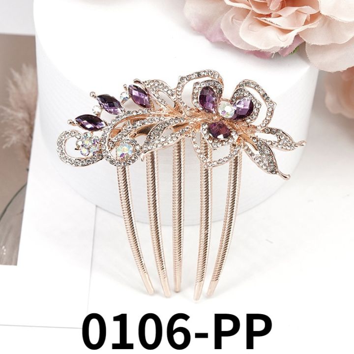 new-korean-fashion-adult-hair-accessories-exquisite-colorful-rhinestone-flower-headdress