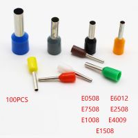 ♞◘▤ 100pcs/Pack E0508 E7508 E1008 E1508 E2508 Insulated Ferrules Terminal Block Cord End Wire Connector Electrical Crimp Terminator