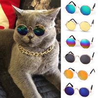 ZZOOI Lovely Vintage Round Cat Sunglasses Reflection Eye Wear Glasses For Small Dog Cat Pet Photos Pet Products Props Accessories