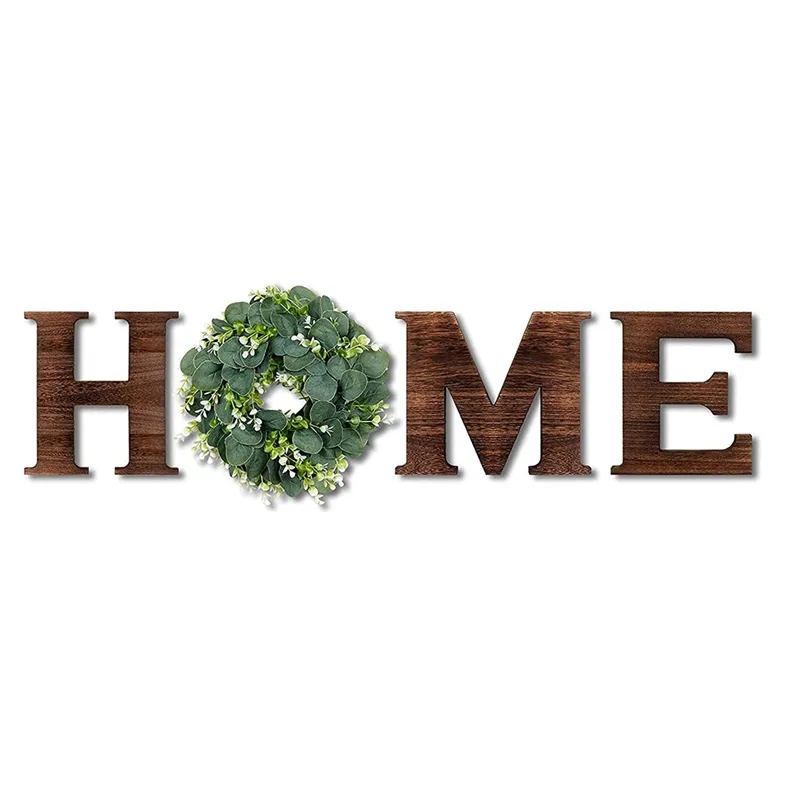 Rustic Home Sign Wood Letters For Wall Decor Living Room Entryway Farmhouse Lazada Ph - Home Letters Wall Decor With Wreath