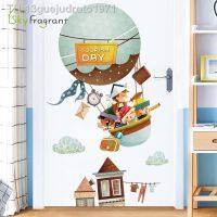 Wall stickers๑™ 13guejudroto1971 Balão de ar quente autoadesivo animais desenho animado decoração casa quarto infantil sala estar adesivo parede