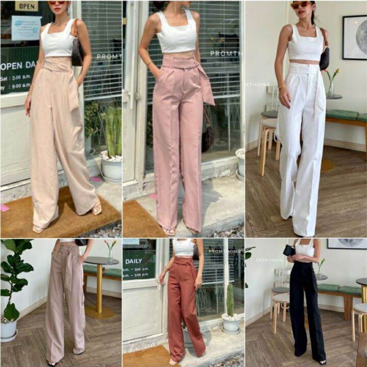 whitt-ribbon-pant-กางเกงทรงขากระบอกที่ใส่แล้วสวยปังมาอีกแล้วค่า-ดีเทลตัวนี้เก๋สุดแต่งริบบิ้นด้านข้างเพิ่มความชิค