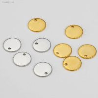 ❈✿ 20pcs 8-15mm Round Gold Stainless Steel Stamping Blank Dog Tags Pendants DIY Bracelet Charm Jewelry Finding Customize Wholesale