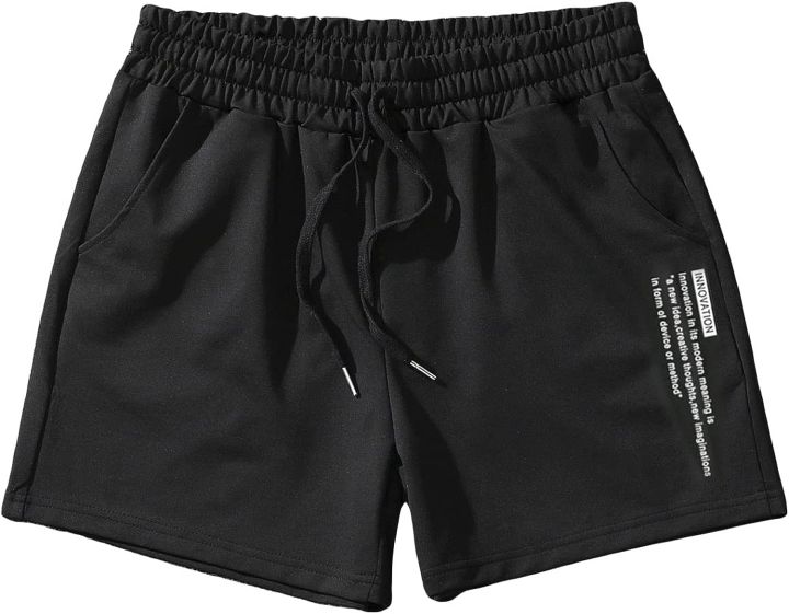 gorglitter-mens-slogan-graphic-track-shorts-casual-drawstring-waist-running-cool-shorts