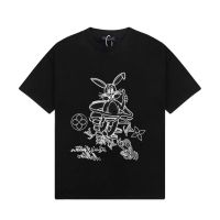 COD dsdgfhgfsdsss 79058BG Spring and summer new rabbit printing 240g double yarn short sleeve T-shirt mens and womens fashion casual loose round neck short sleeve M-2XL