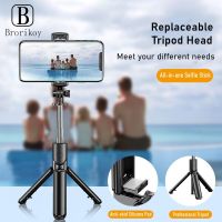 3 in 1 Wireless Bluetooth Selfie Stick for iphone Samsung Huawei Foldable Handheld Monopod Shutter Remote Extendable Mini Tripod Camera Remote Control