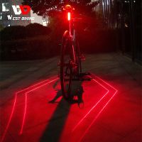 ☎✙∋ WEST BIKING Laser Bicycle Rear Light Brake Sensor Smart Taillights High Visibility Rechargeable LED Helmet Light Bike Accessorie